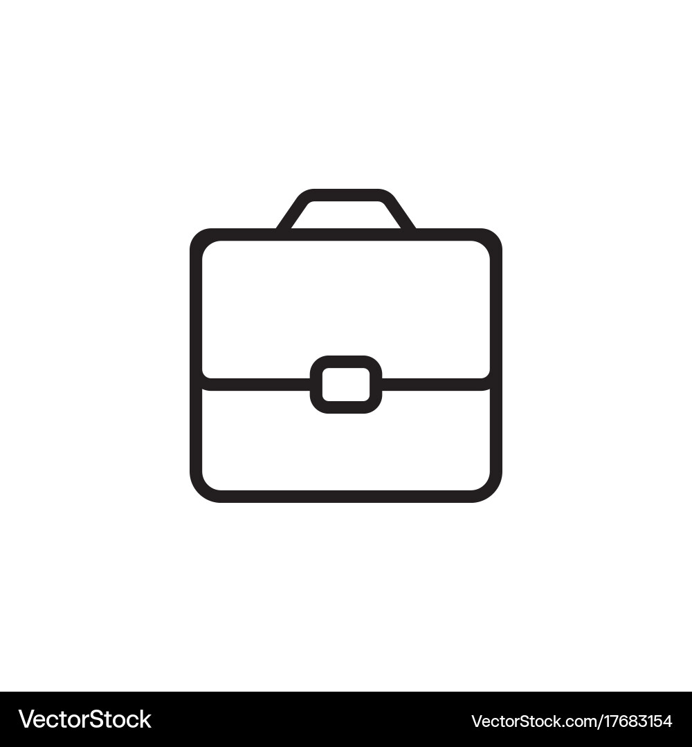 Line Briefcase Portfolio Icon On White Background Vector Image