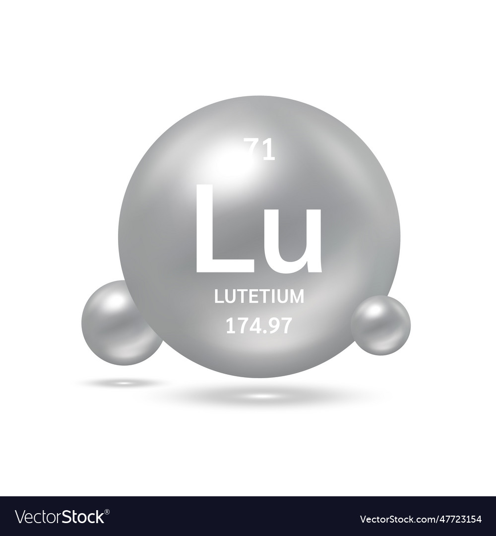 Lutetium molecule models silver grey and chemical