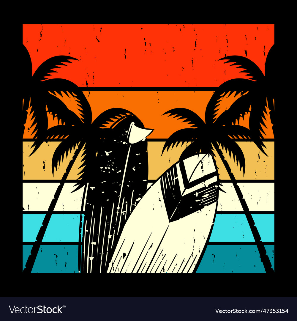 Surfing summer vacation t-shirt design