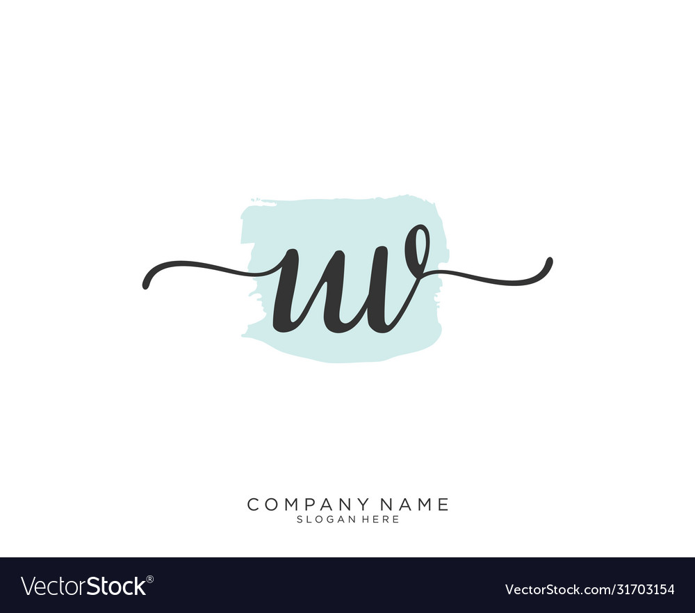 Uv initial handwriting logo design