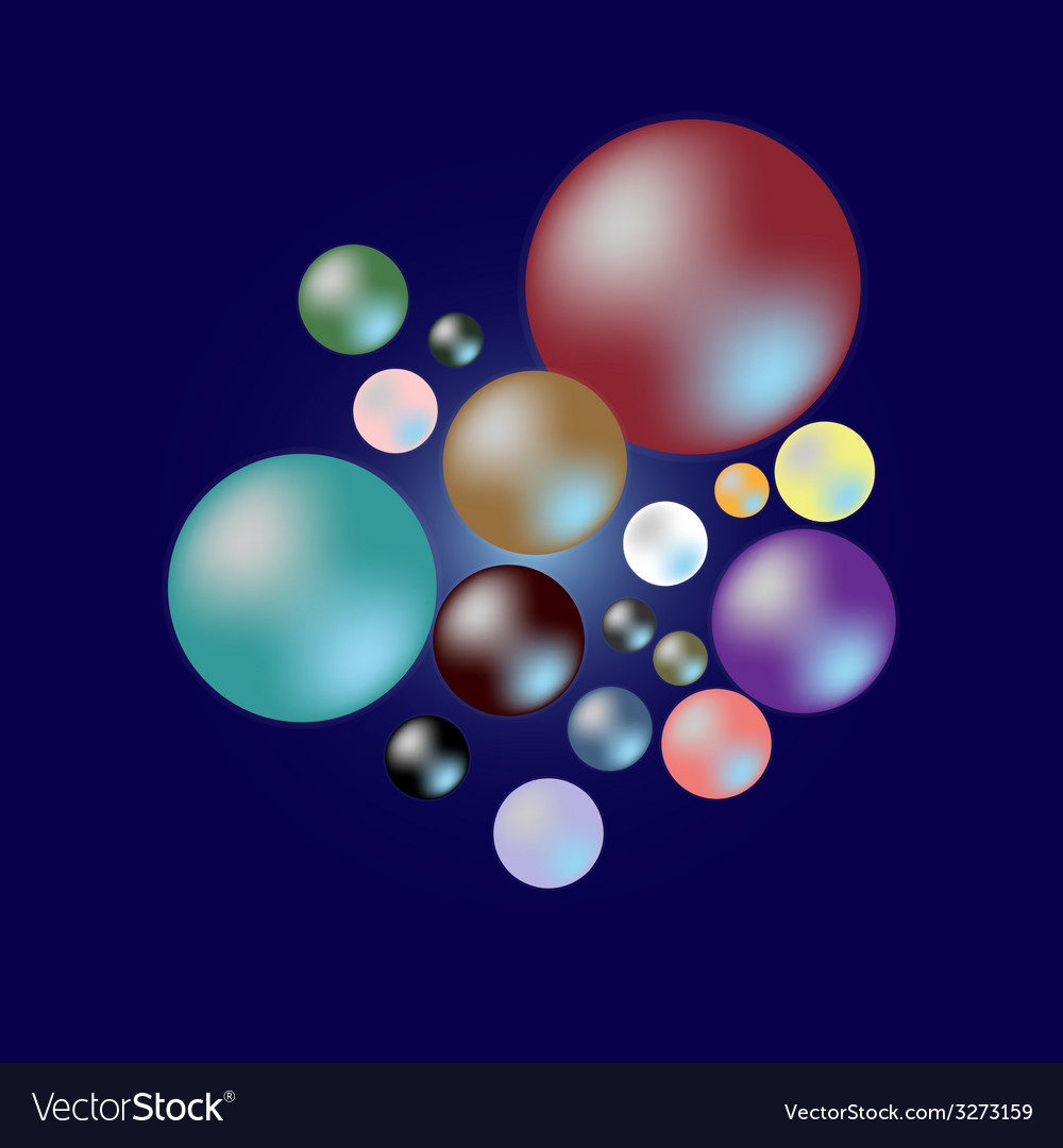 Color Of Pearl Samples On Dark Blue Background Vector Image
