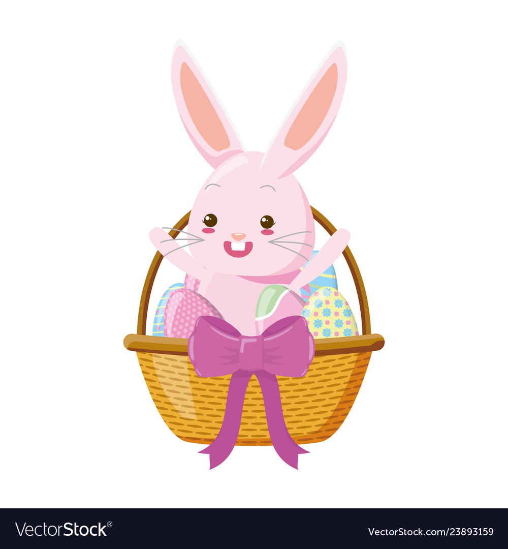 Cute rabbit with easter egg