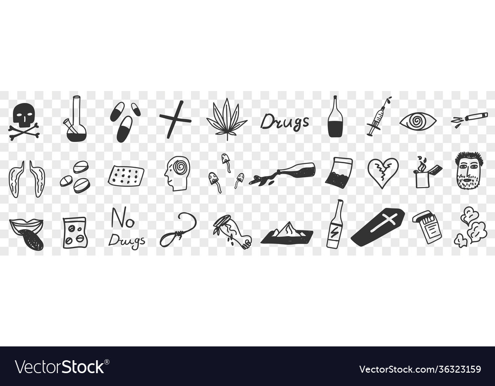 Danger drugs doodle set