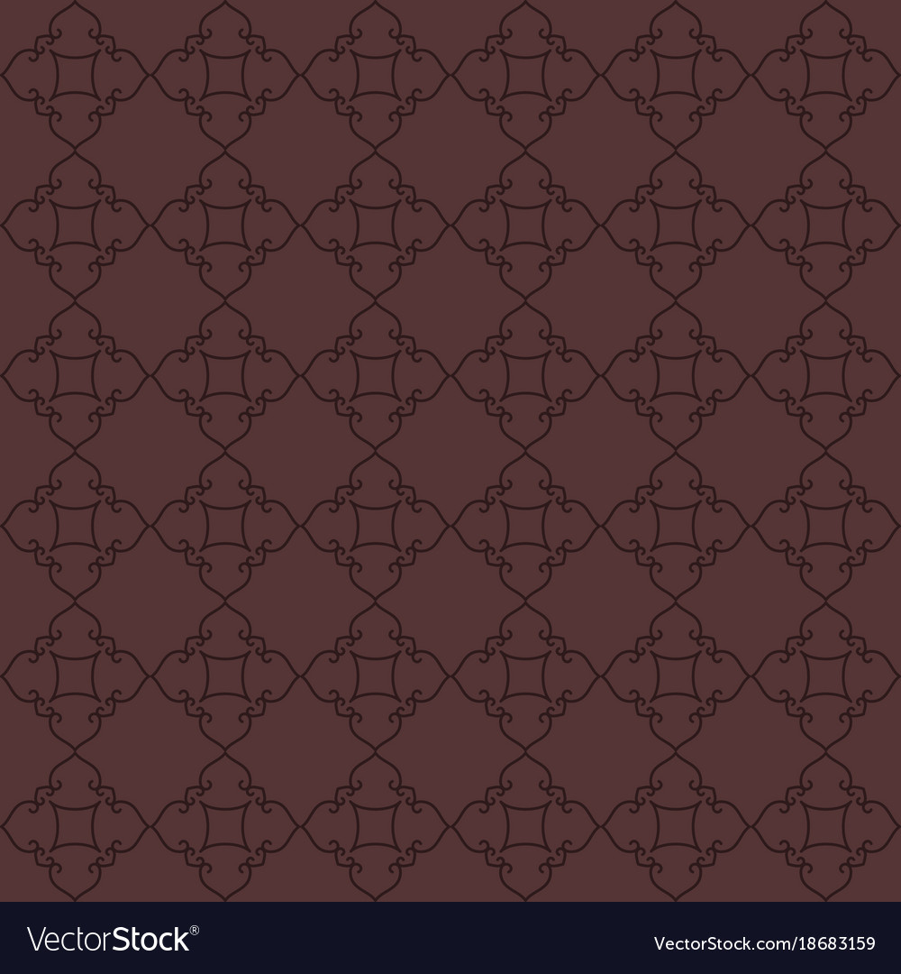 Seamless dark maroon pattern of floral diamonds