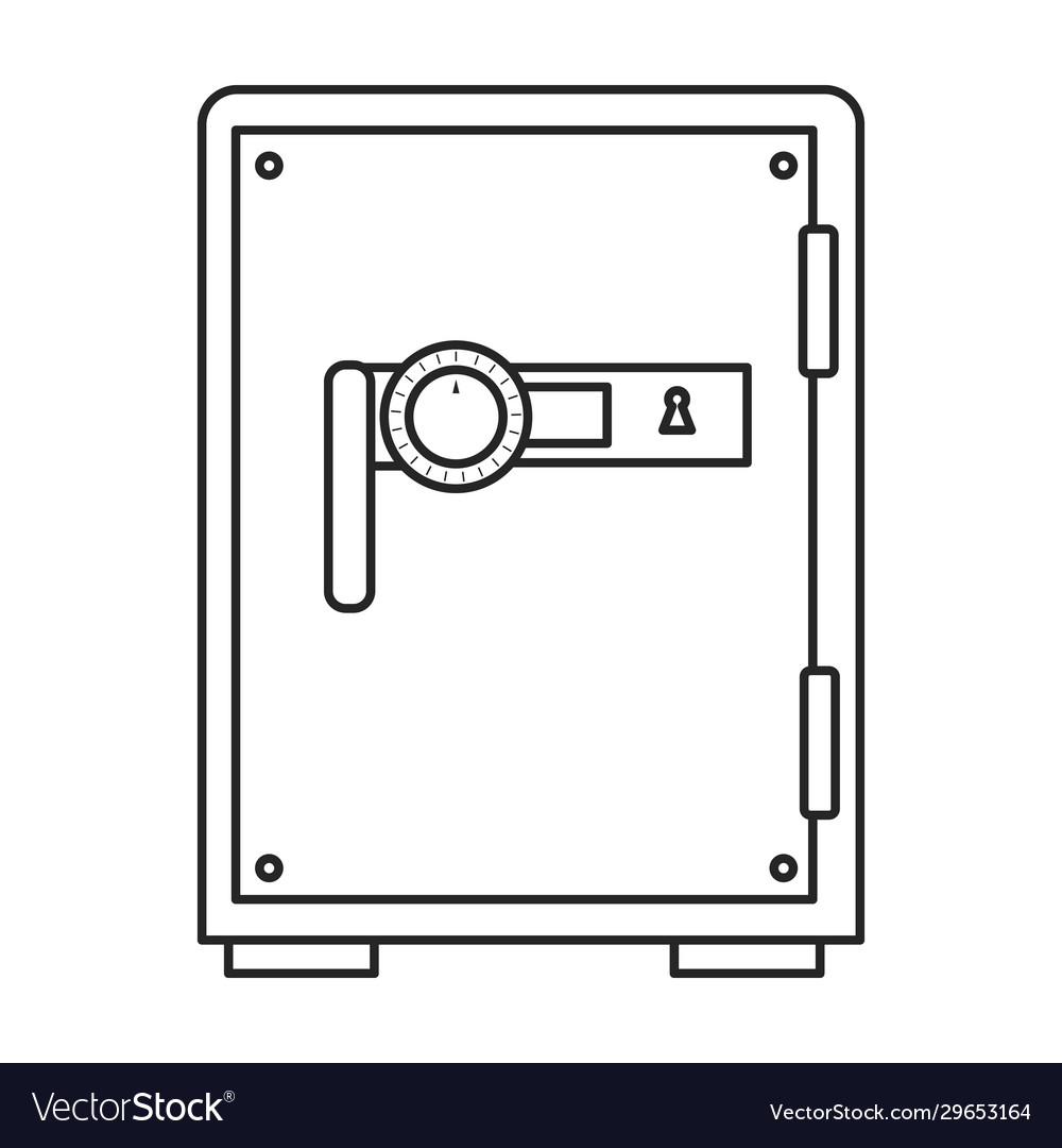 Bank sichere Iconoutline-Symbol isoliert