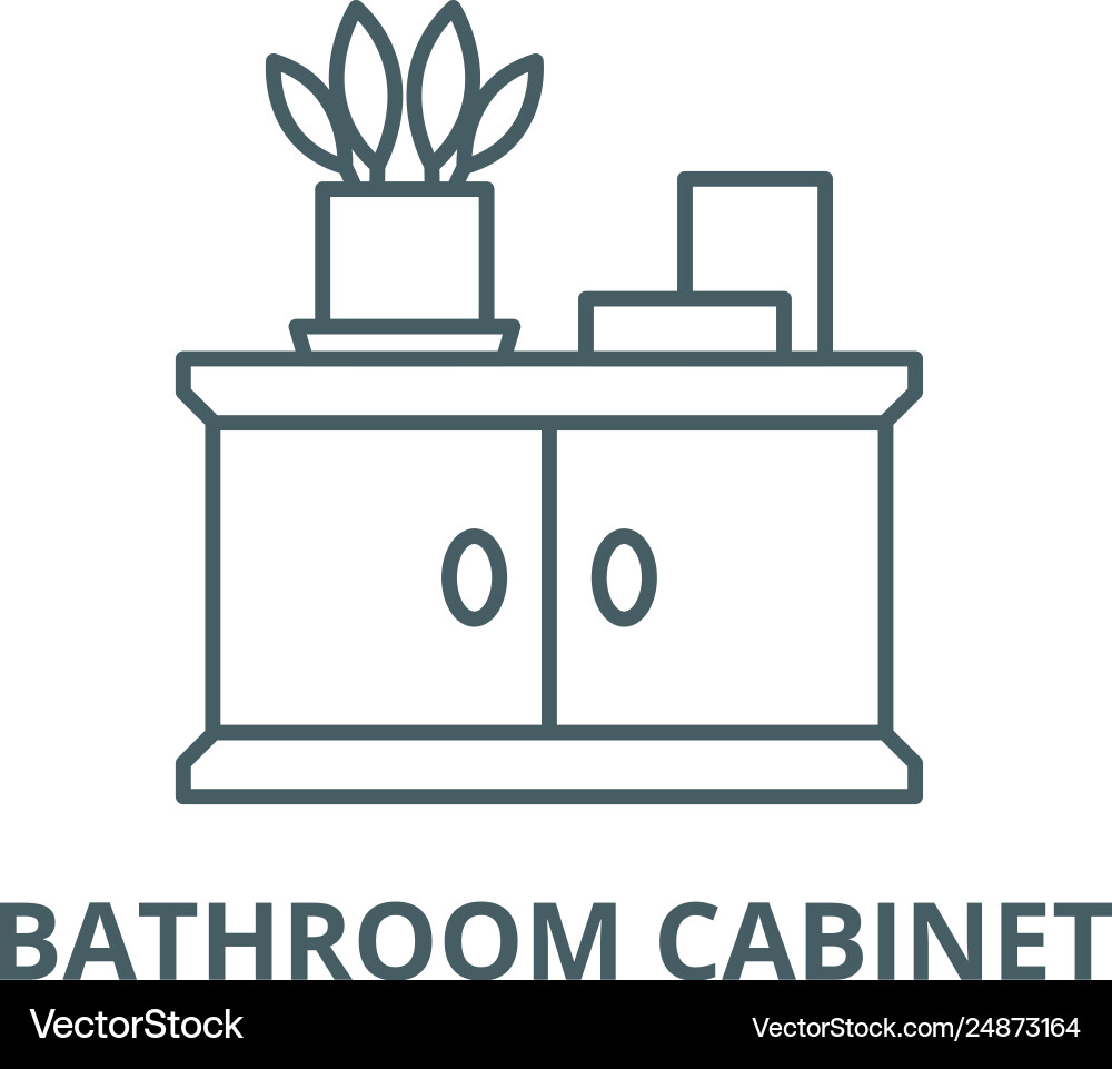 Bathroom cabinet line icon Royalty Free Vector Image