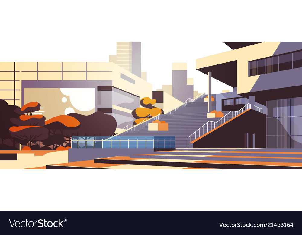 modern office exterior luxury office modern office building stairs exterior view over vector image modern office exterior luxury office modern office building stairs exterior view over vector image