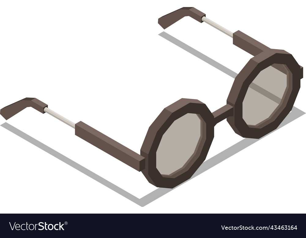 Round Eyeglasses Isometric Composition Royalty Free Vector 1856