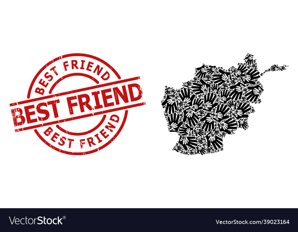 Scratched best friend badge and hands