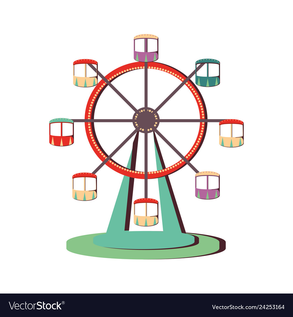 Wheel panoramic of amusement park Royalty Free Vector Image