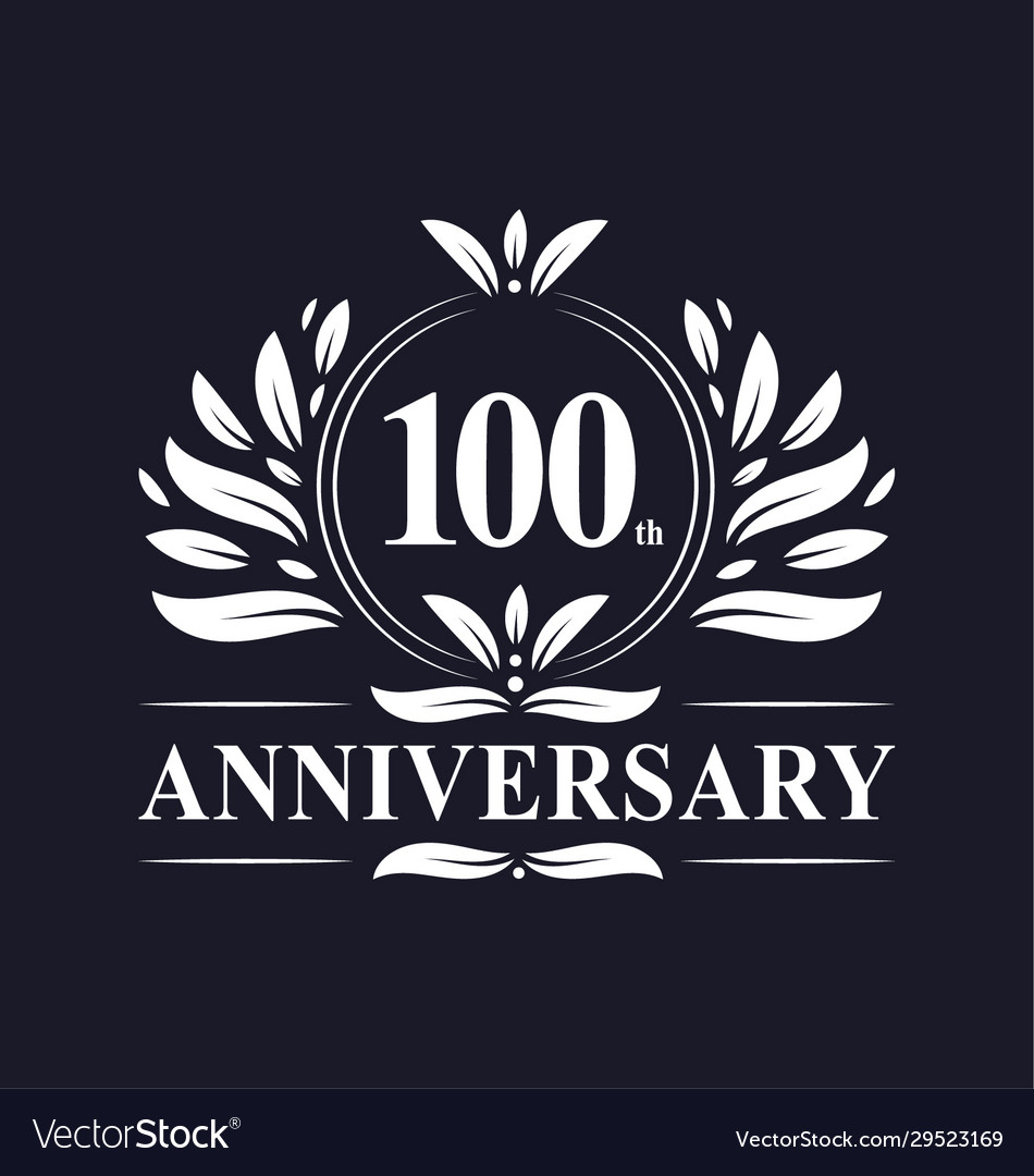 100 years anniversary logo 100th Royalty Free Vector Image