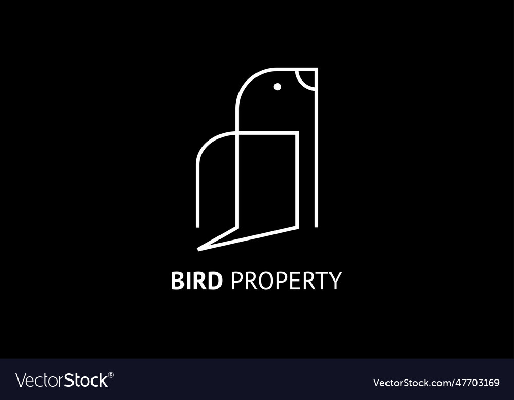 Bird property line logo minimalist simple design