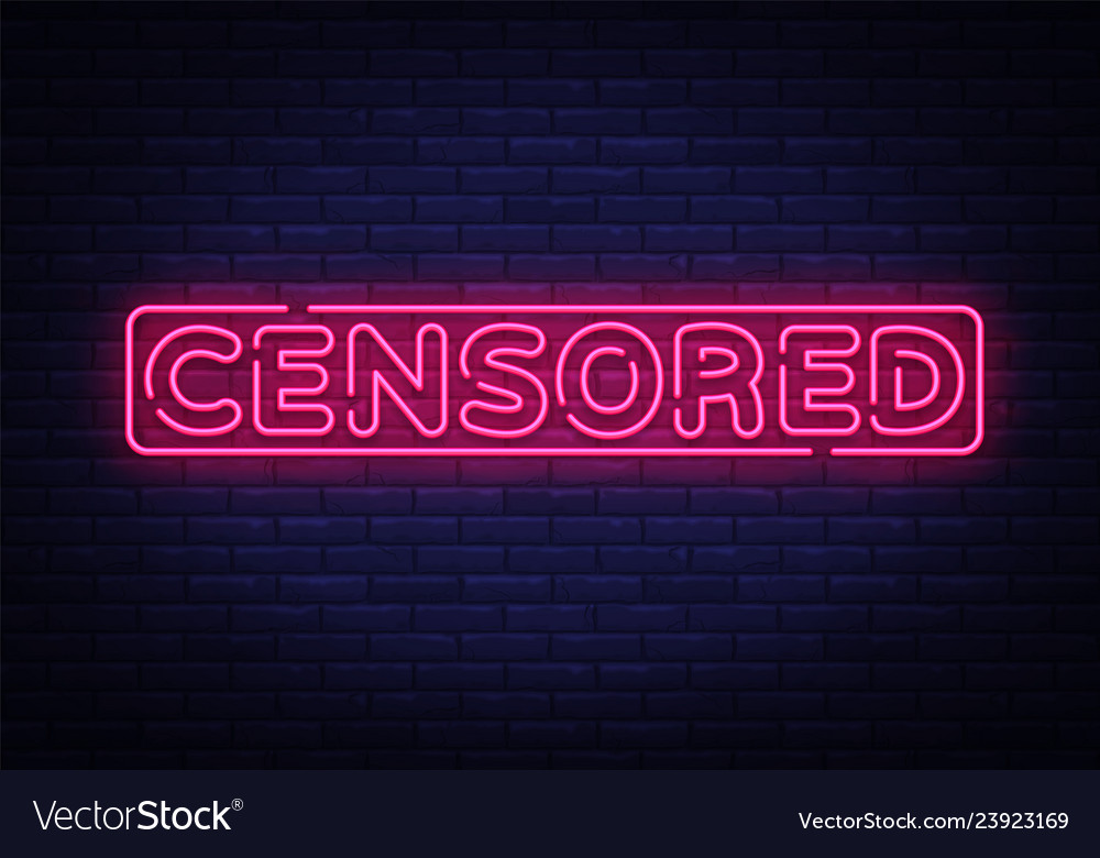 Censored Neon Text Design Template Royalty Free Vector Image