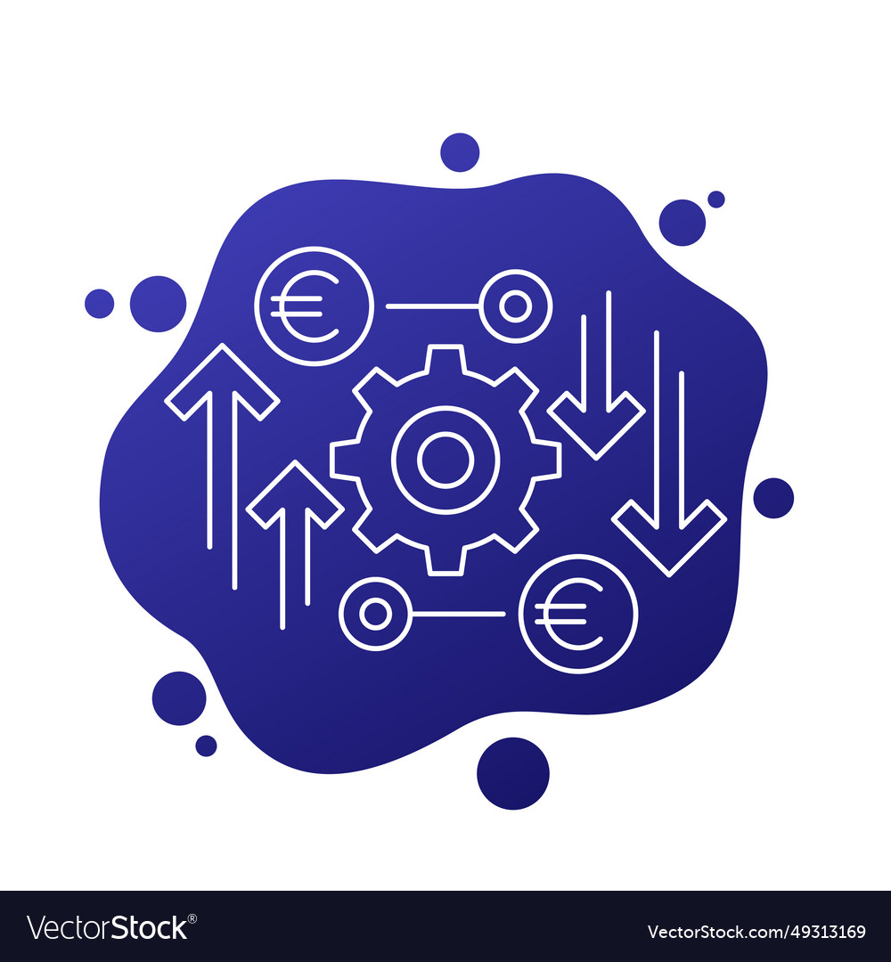 Kostenwirksames Finanzliniensymbol mit Euro