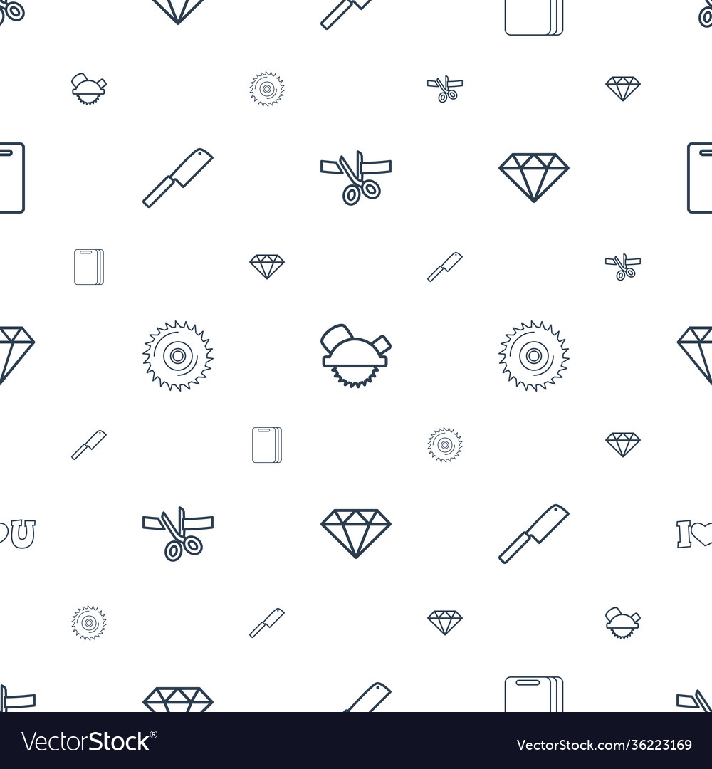 Cutting icons pattern seamless white background