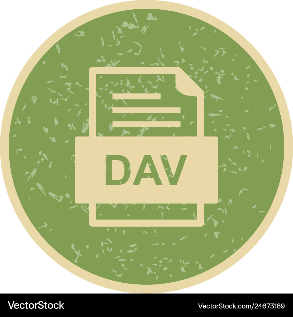 Dav file document icon Royalty Free Vector Image