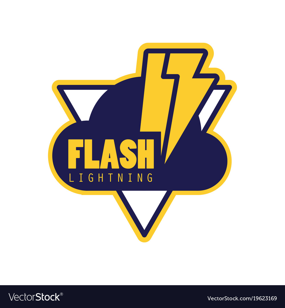 Flash lightning logo badge with lightning symbol Vector Image