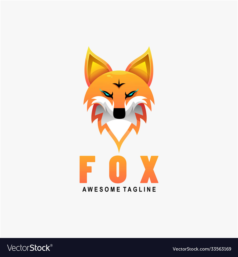 Logo fox gradient colorful style