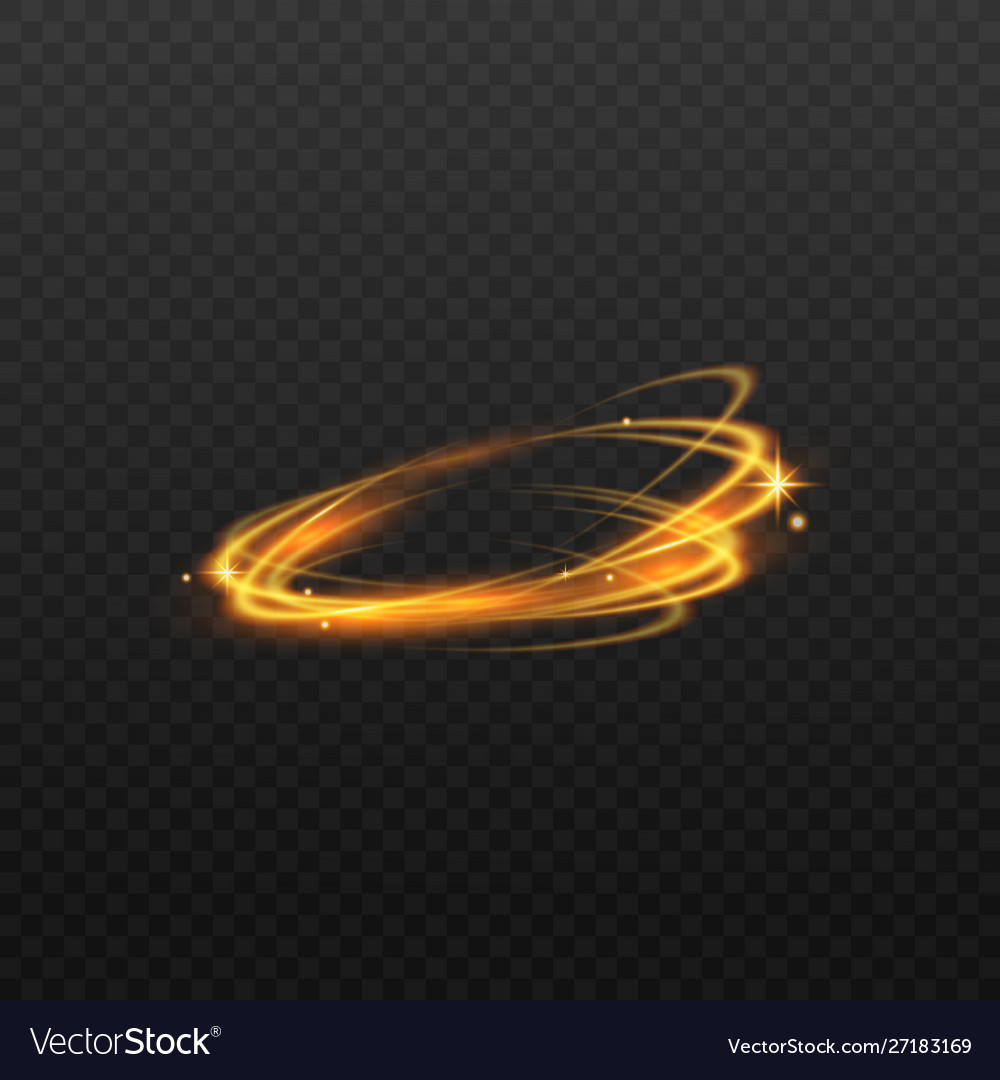 Magic golden light ring with sparkling stars and Vector Image