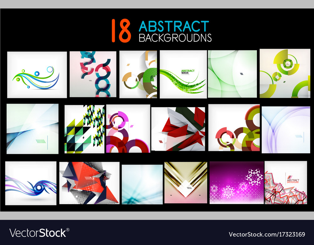 Mega collection of geometric abstract backgrounds Vector Image