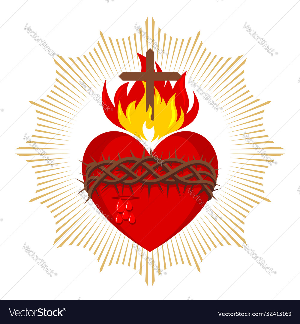 Sacred Heart Jesus Christ Royalty Free Vector Image