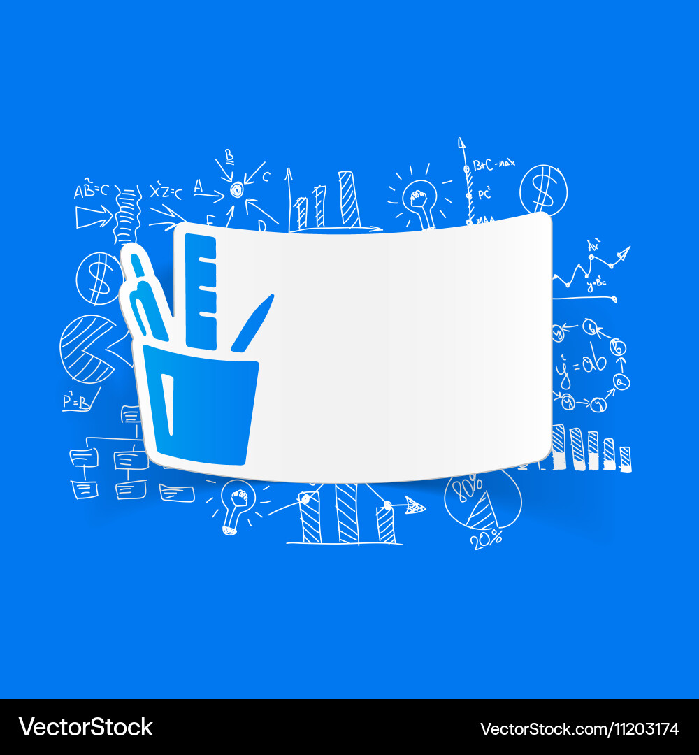 Drawing business formulas stationery tools Vector Image