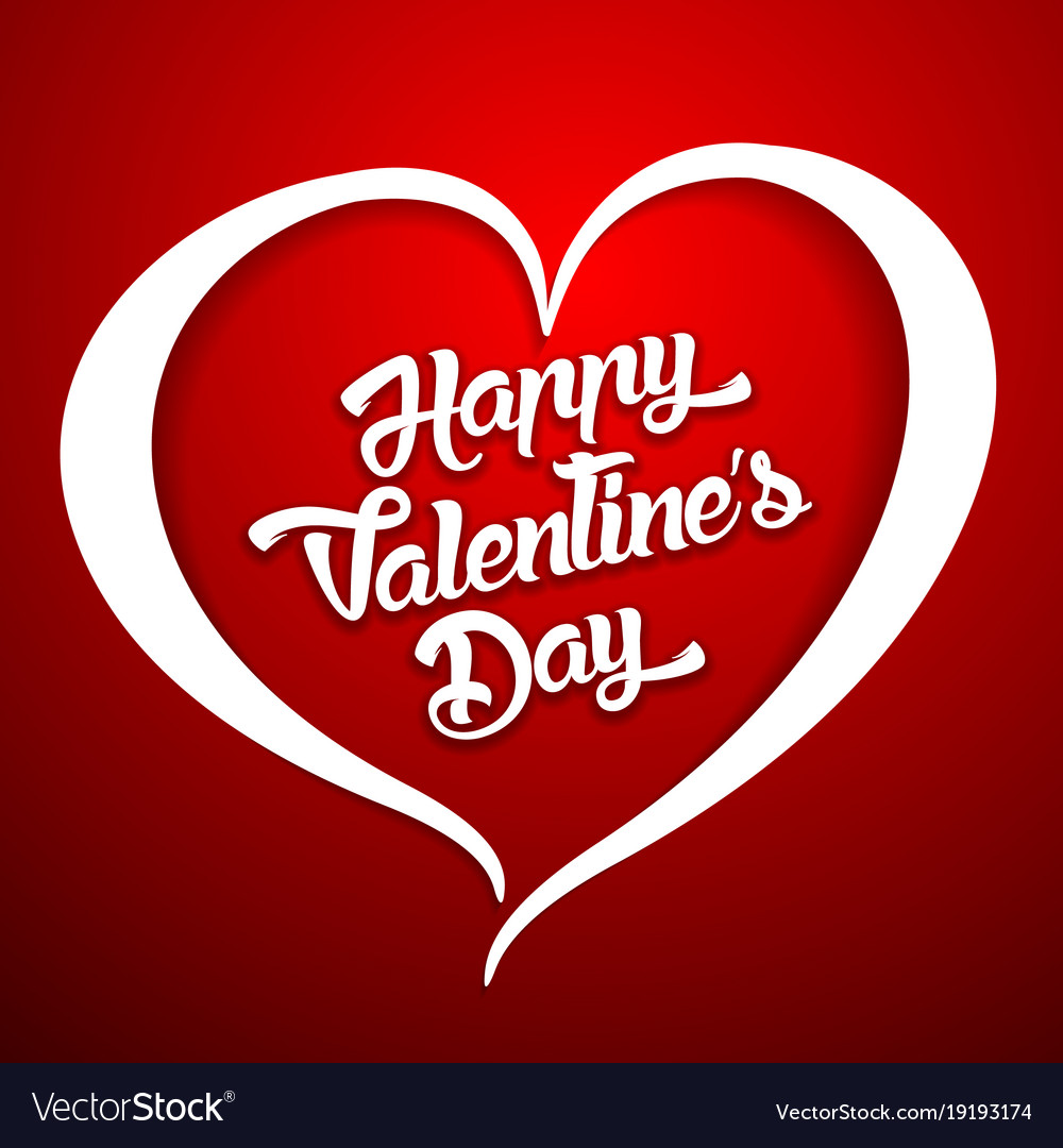 Happy valentines day handwritten lettering design Vector Image