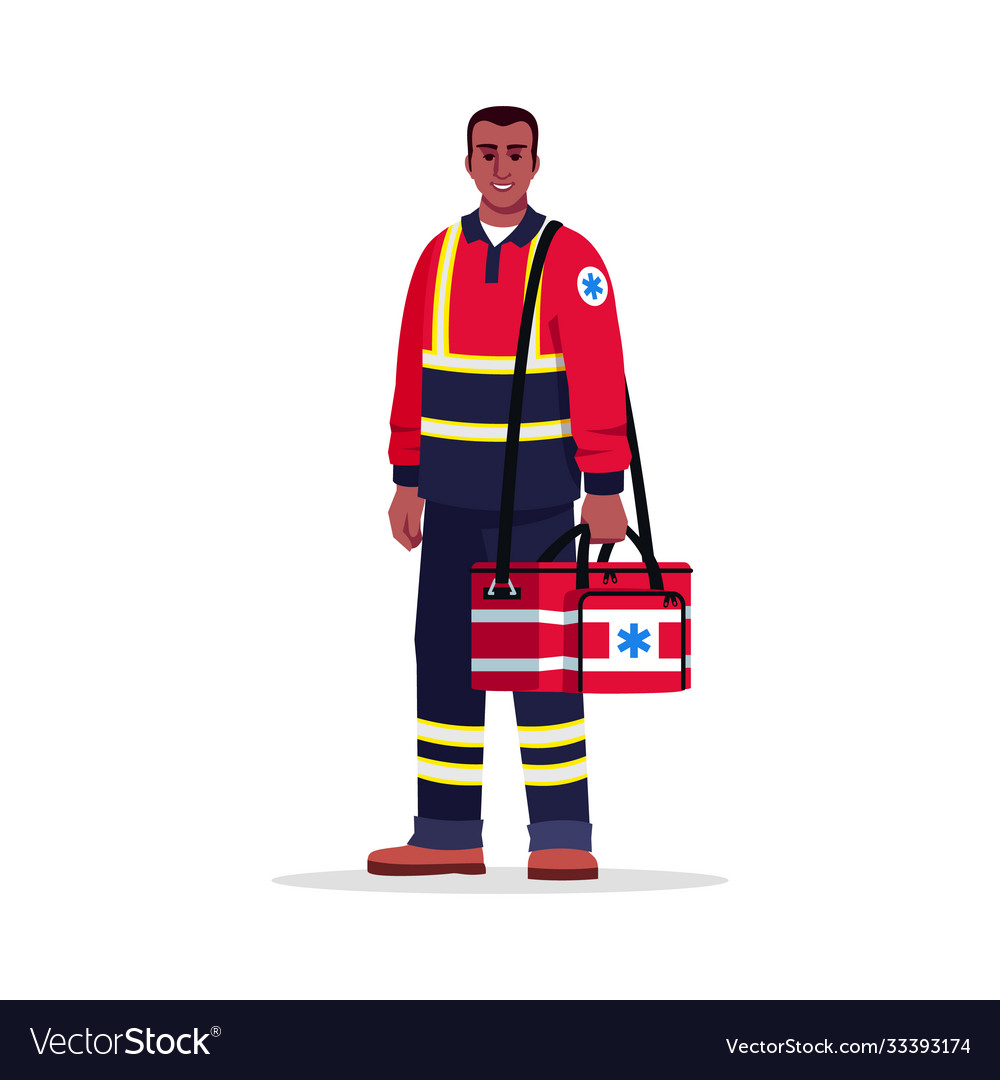 Paramedic semi flat rgb color Royalty Free Vector Image