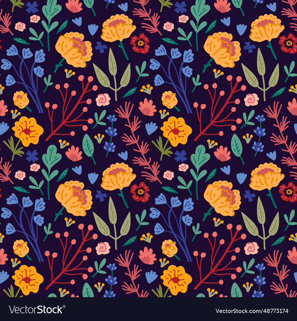 Seamless pattern with hand drawn wild