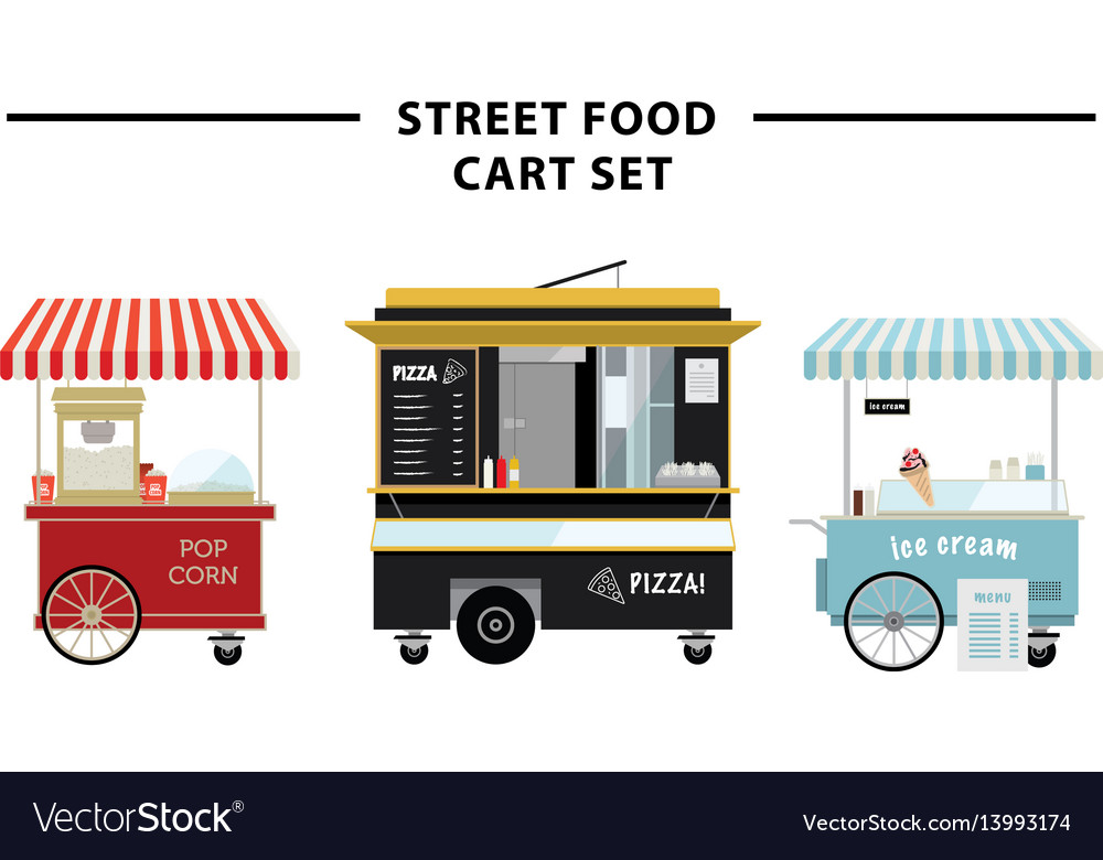 street-food-cart-set-royalty-free-vector-image