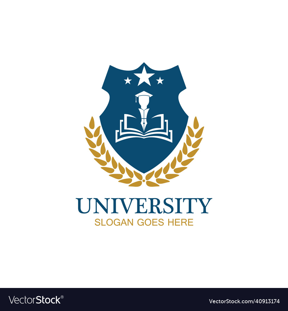 University academy school and course logo design Vector Image