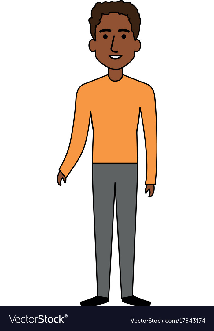 Young black man avatar character Royalty Free Vector Image