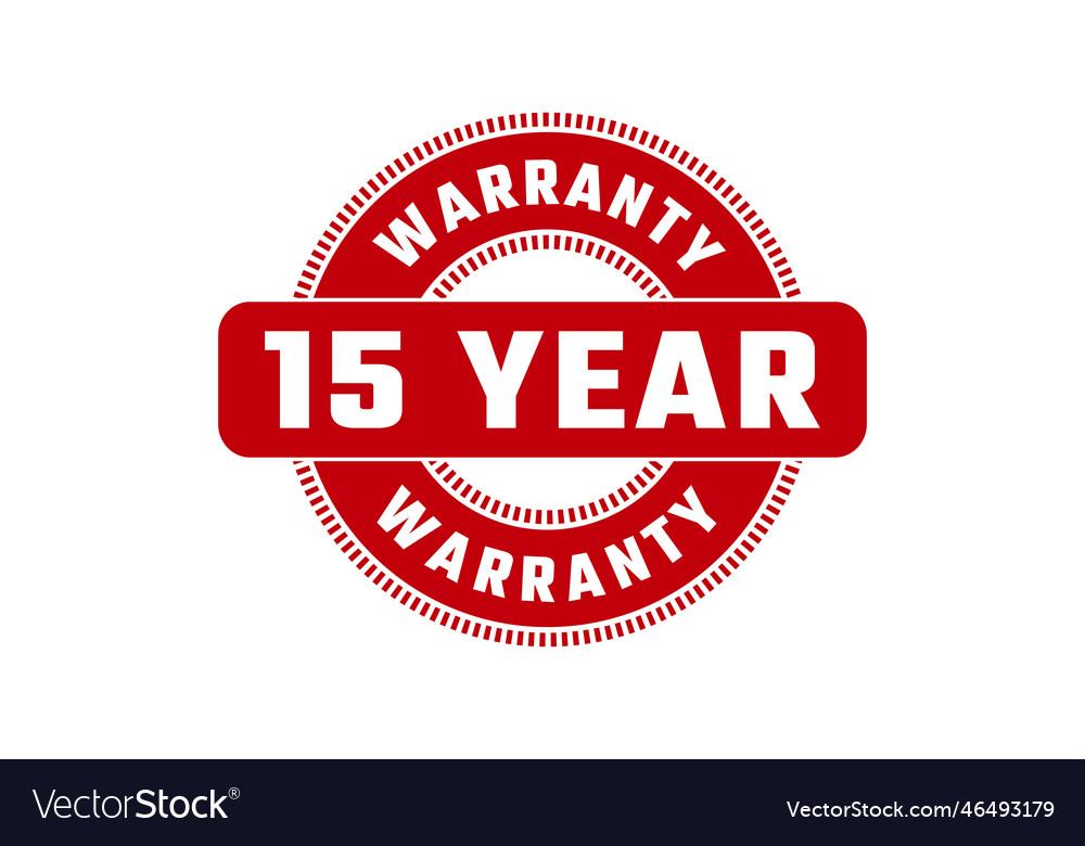 15 year warranty rubber stamp Royalty Free Vector Image