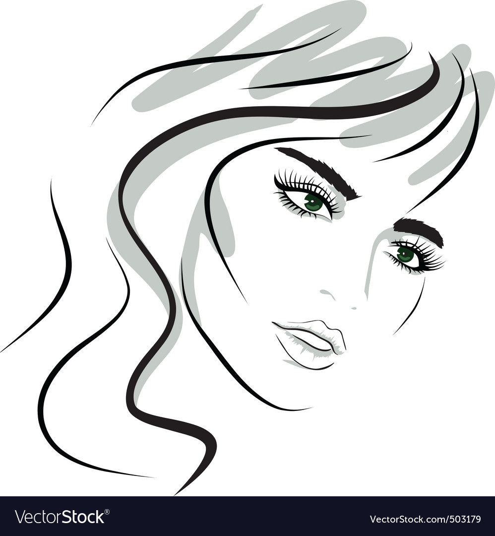 Beauty girl face design elements Royalty Free Vector Image