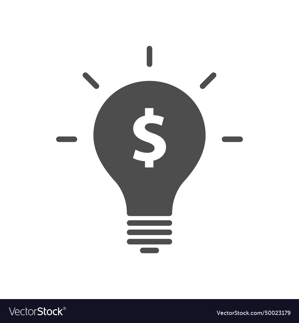 Bulb with dollar glyph icon Royalty Free Vector Image