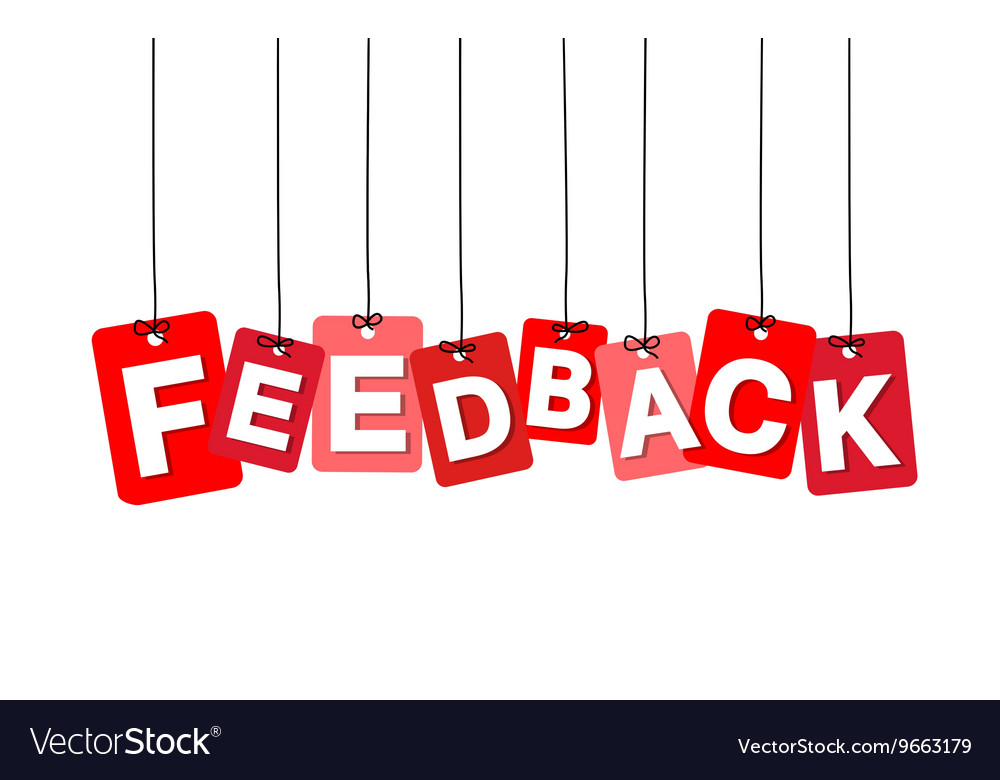 Colorful hanging cardboard tags feedback Vector Image