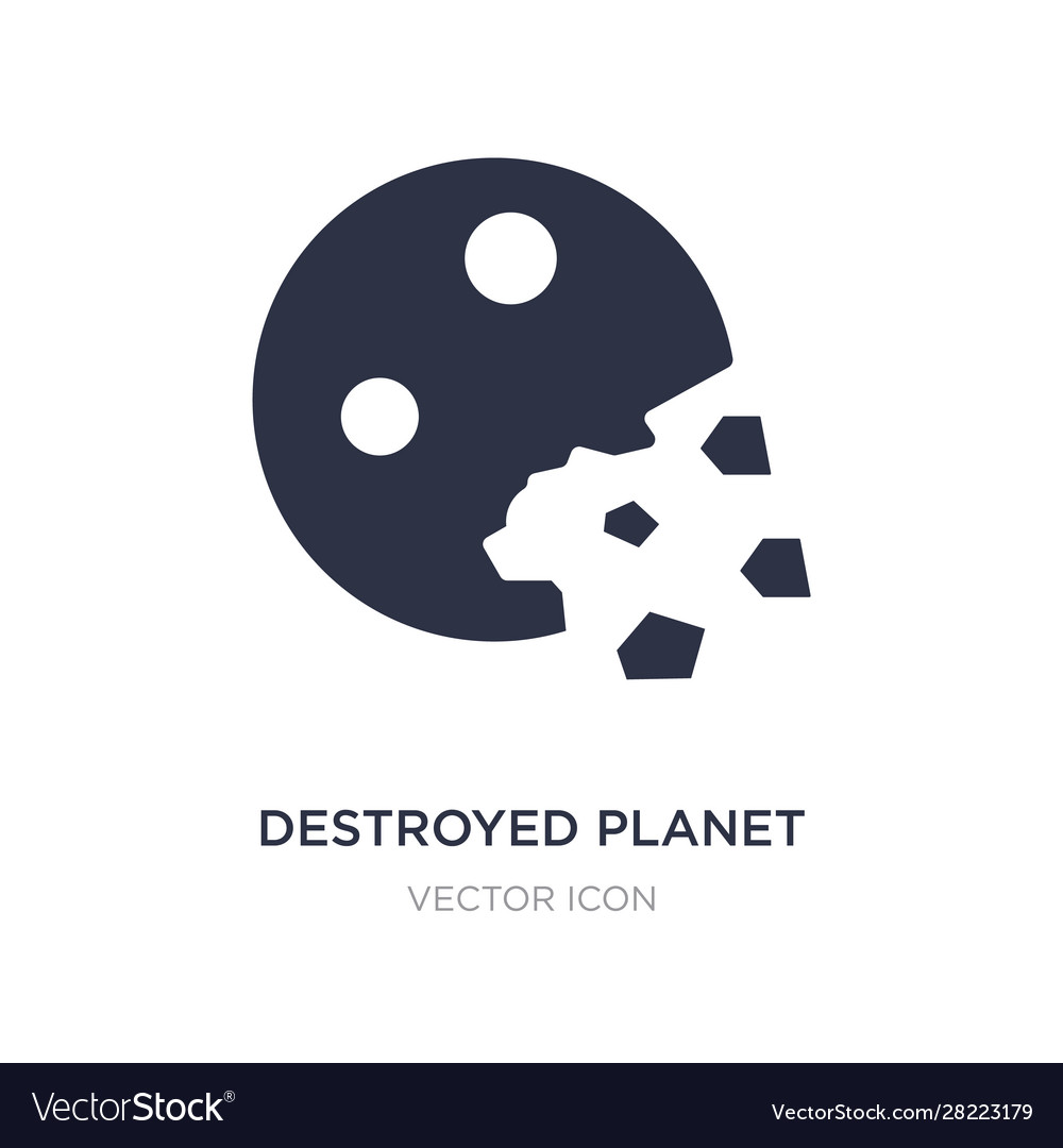 Destroyed planet icon on white background simple Vector Image