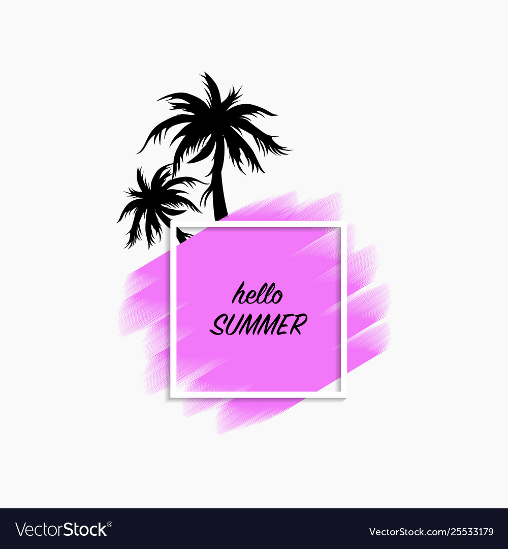 Hello summer modern banner white background