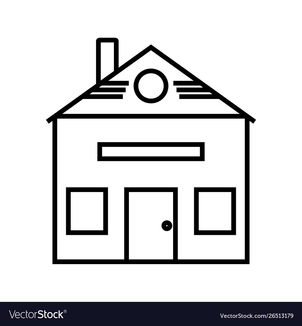 Home line black icon Royalty Free Vector Image