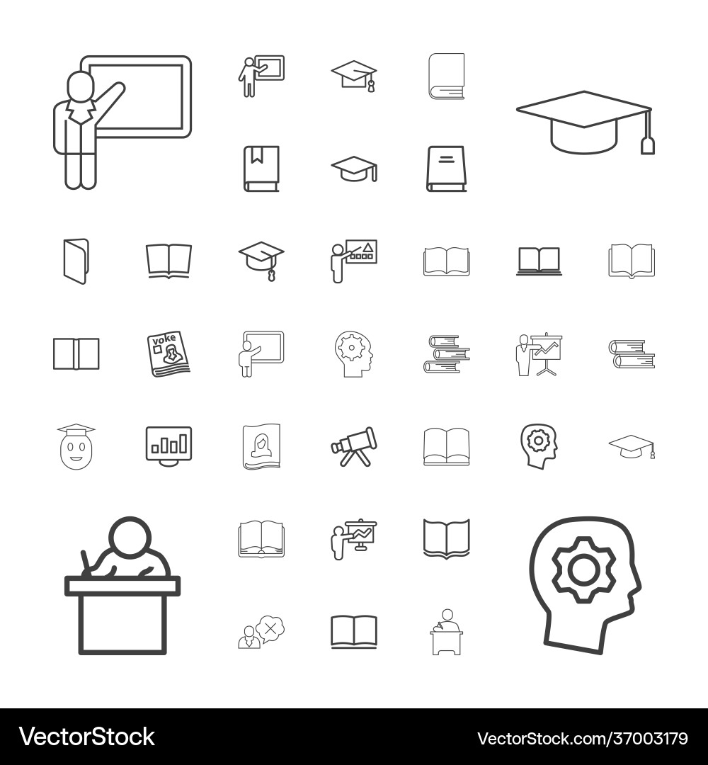 Icons lernen Lizenzfreies Vektorbild - VectorStock