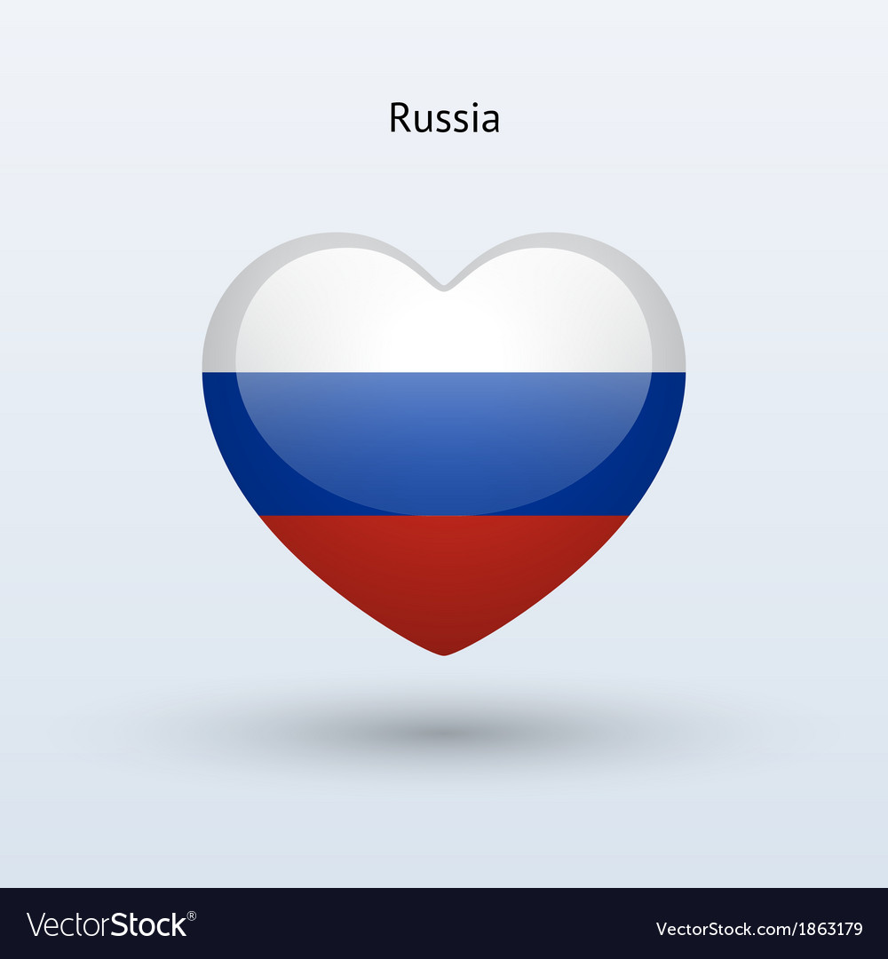 Russian symbols in heart shape concept Royalty Free Vector