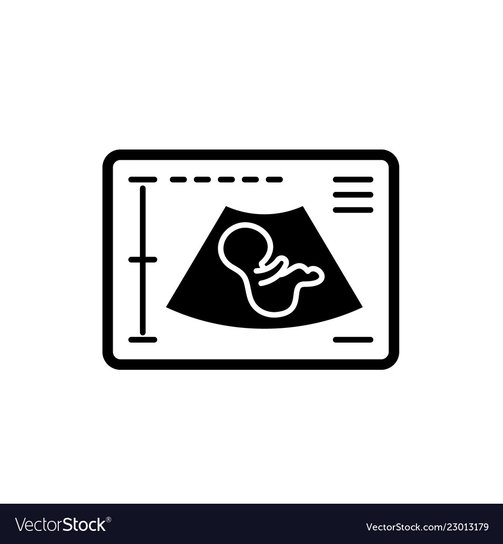 Pregnancy ultrasound black icon sign Royalty Free Vector