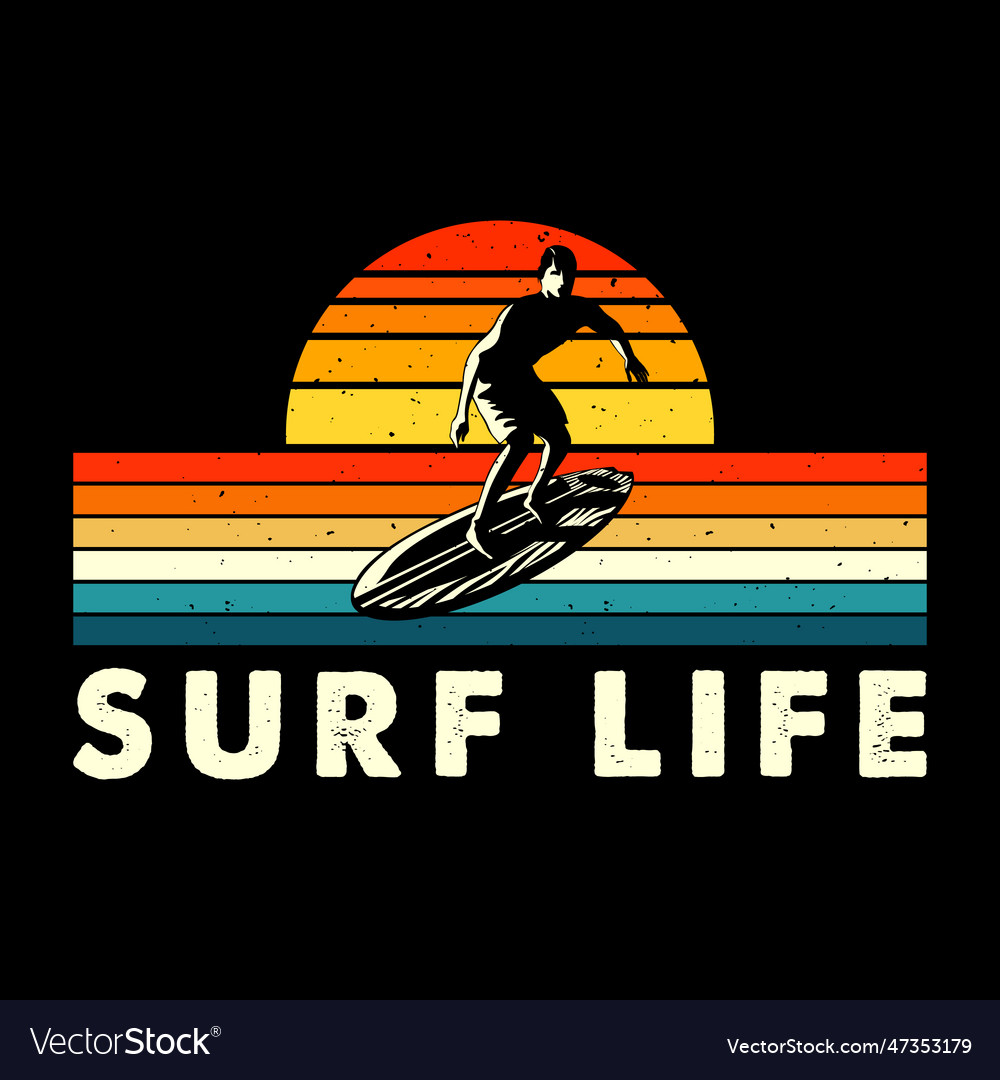 Surfing summer vacation t-shirt design