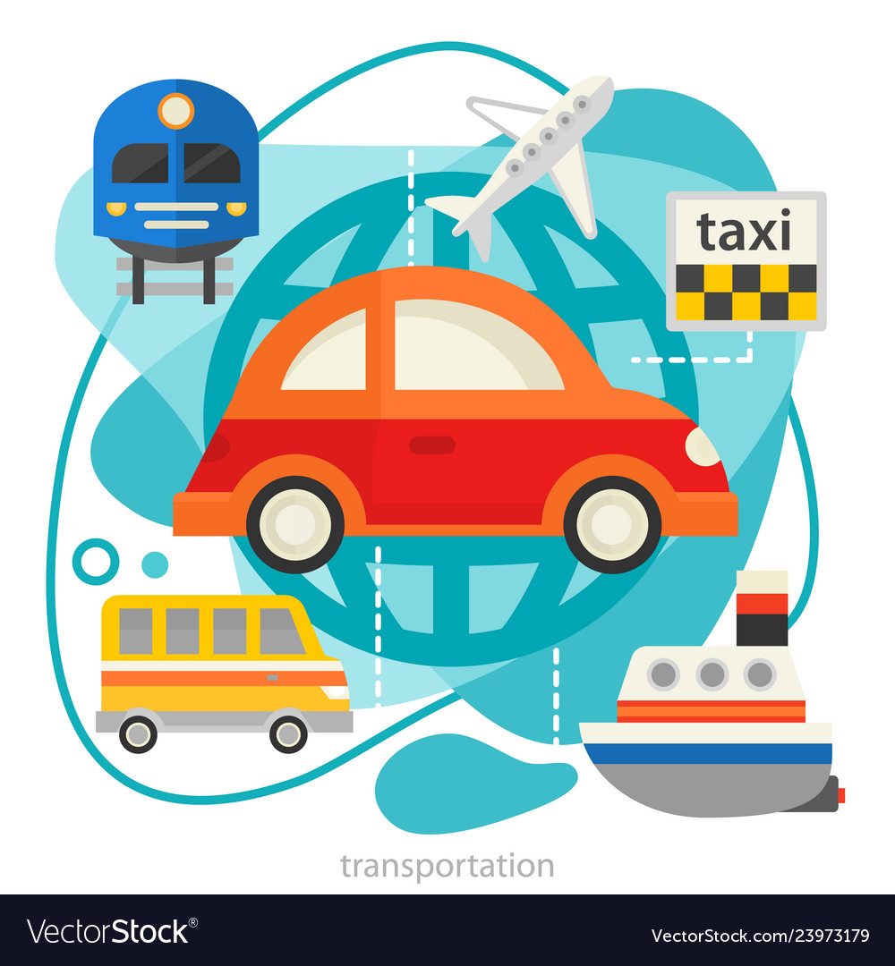 traveling-and-tourism-concept-transport-trendy-vector-image