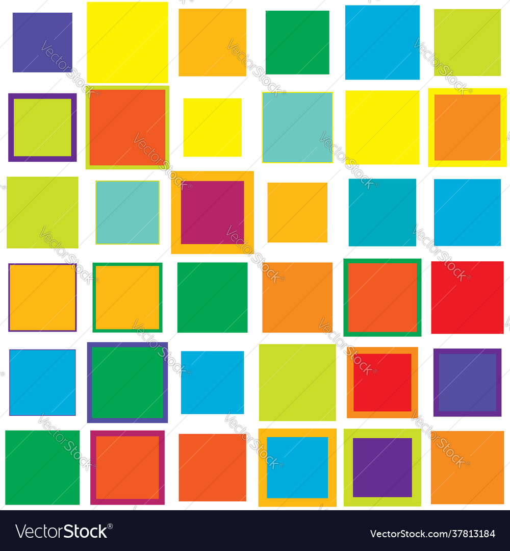 Colorful vivid vibrant random squares mosaic