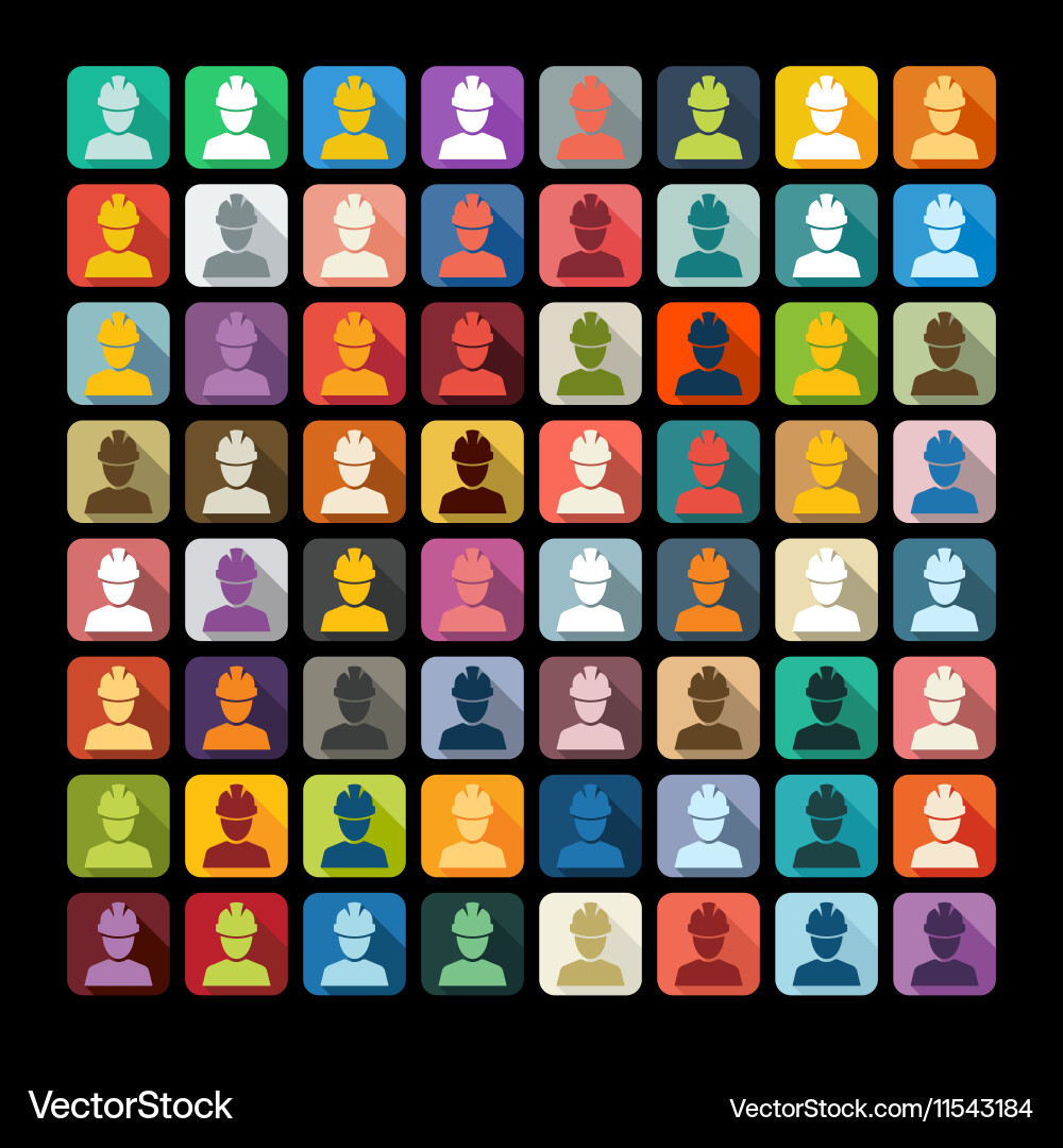 Flat Design Builder Royalty Free Vector Image Vectorstock