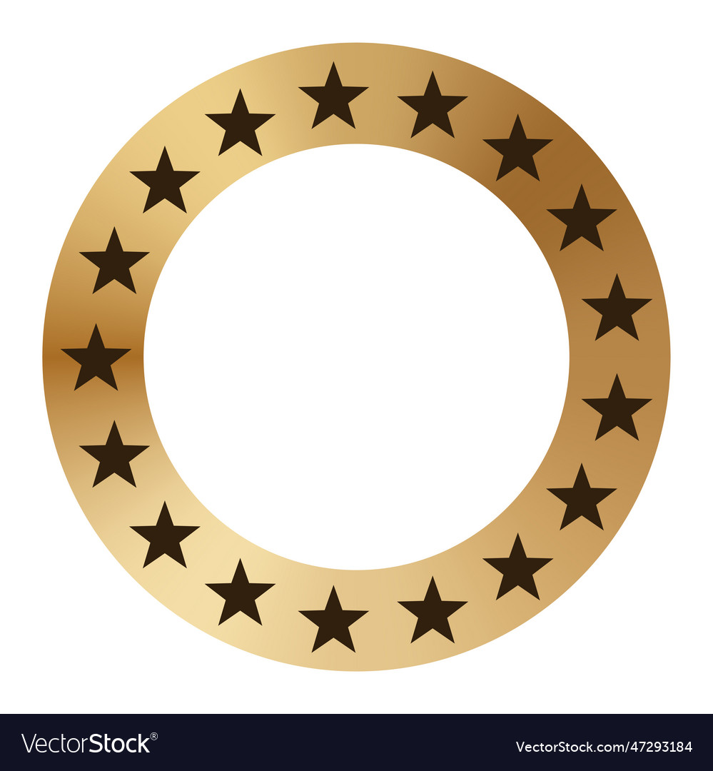 Golden circle with stars gold ring