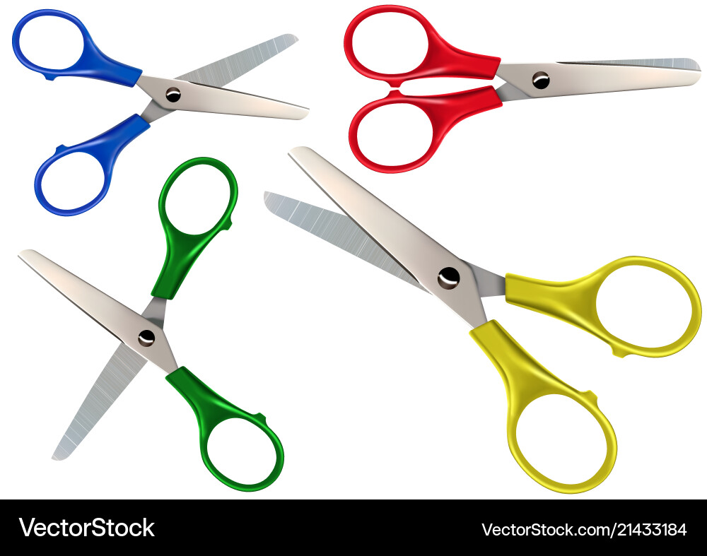 Scissors set isolated on white Royalty Free Vector Image