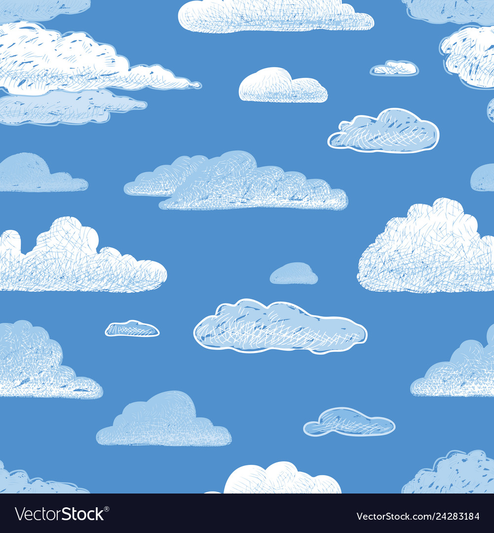 Seamless Pattern Of Cloudy Sky Royalty Free Vector Image