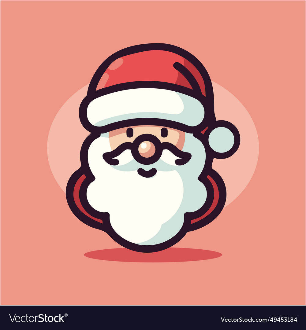 Smiley festive merry santa claus simple vibrant Vector Image